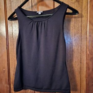 Ann Taylor Black Sleeveless Stretch Layer Top Size M Wardrobe Staple